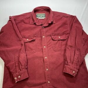 Vintage Field & Stream Men's Long Sleeve Button Up Shirt Red Original XL‎